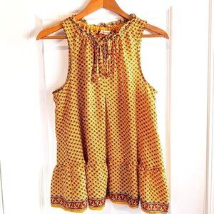 Max Studio Yellow Ruffle Sleeveless Top NWT
